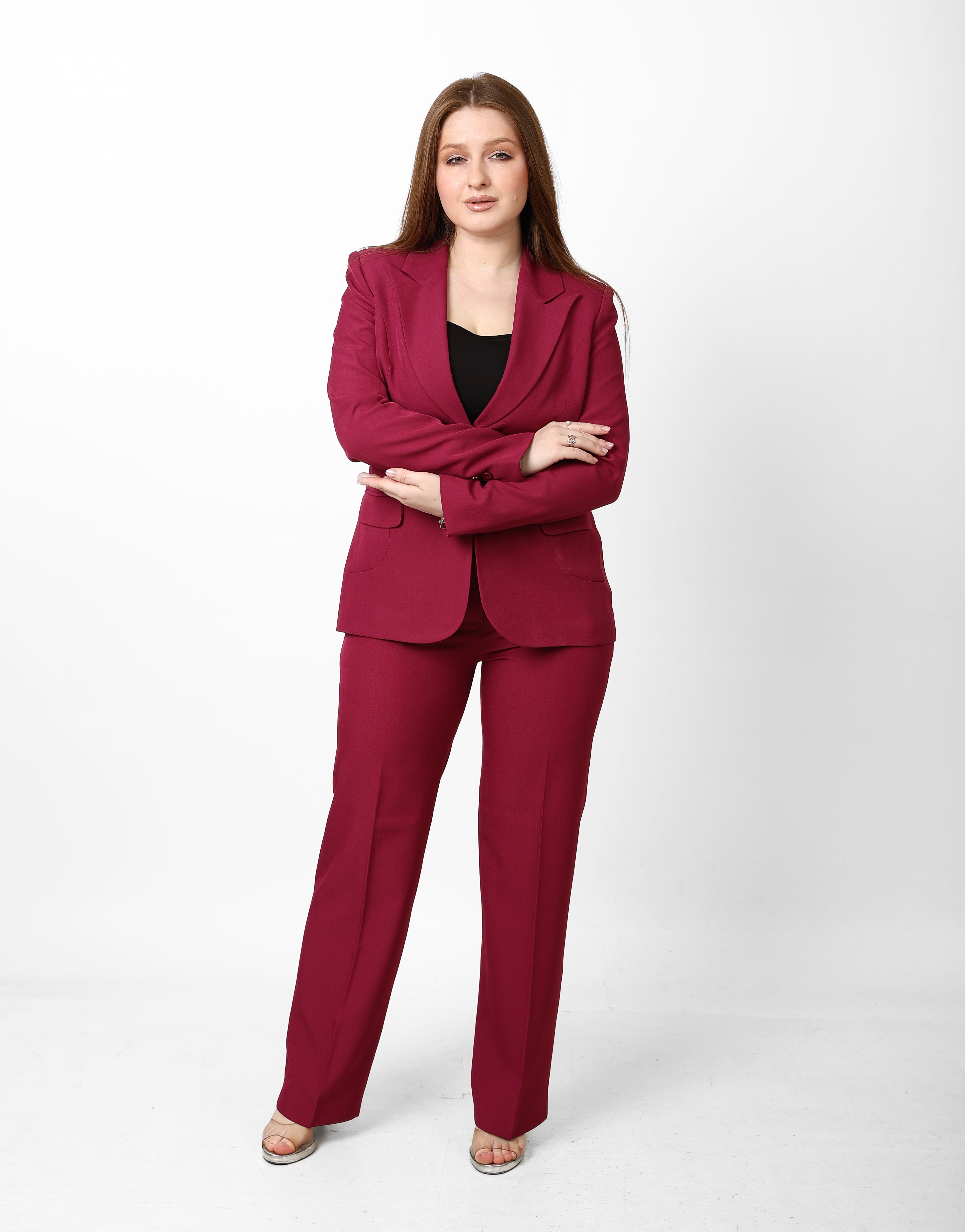 Burgandy Linen Suit